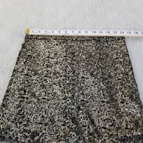 Native Rose For LF Gold Sequin Kesha Shimmer Mini Skirt Women's Size 8 - Picture 6 of 8
